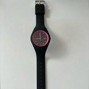 NEW - Black Ice with hot pink watch face